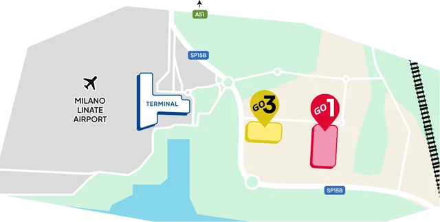 Mappa Parcheggi ParkinGO aeroporto di Linate