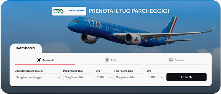 Pagina dedicata alla prenotazione di ParkinGO per i clienti Volare